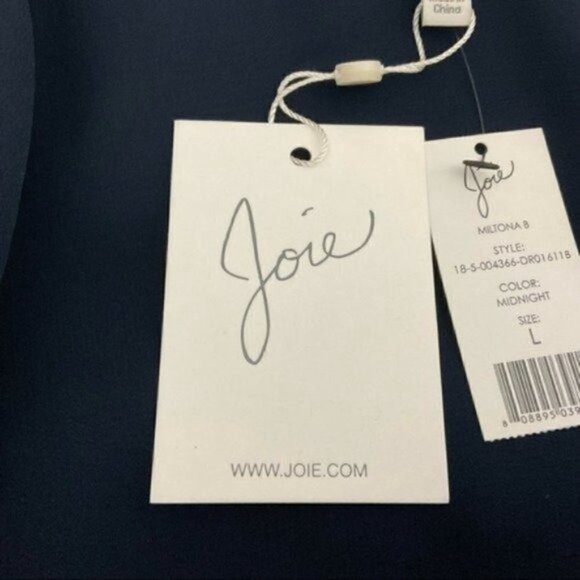 NWT Joie MilTona B Wrap Dress Midnight size Large Wrap front with Self Tie close - Picture 11 of 13